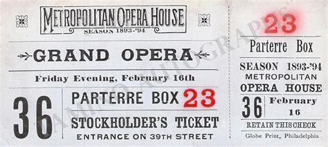 Concert tickets, theater tickets, opera tickets for  .